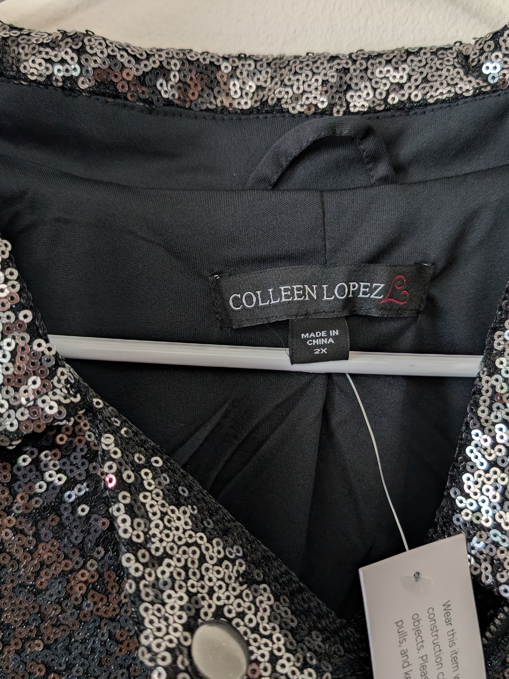 Colleen Lopez Silver Sequin Moto Jacket - Picture 4 of 12